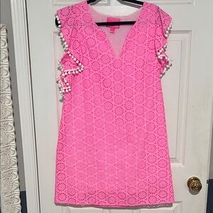 Lilly Pulitzer Bright Pink Eyelet Dress